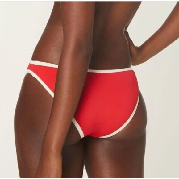 Andie Women's L The Bells Hipster Swim Bottom Poppy Red NWT - Picture 1 of 14